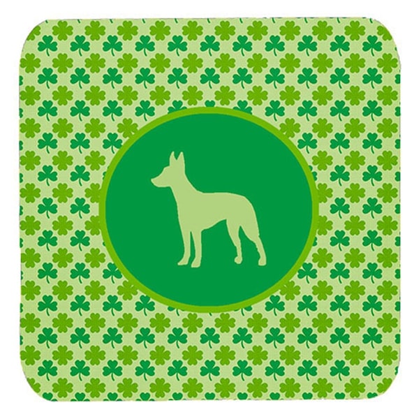Carolines Treasures Manchester Terrier Lucky Shamrock Foam Coasters- Set of 4 - SDK1045-C-FC