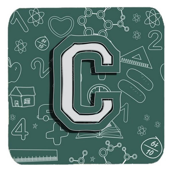 Carolines Treasures Letter C Back To School Initial Foam Coasters- Set of 4 - CJ2010-CFC