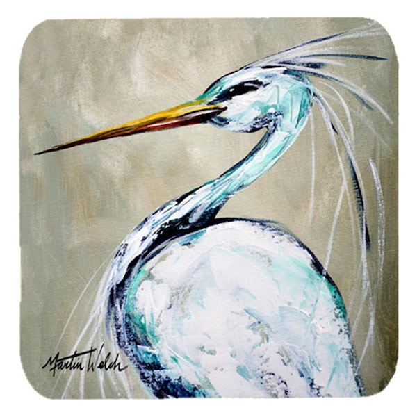 Carolines Treasures Bird - Heron Smittys Brother Foam Coasters- Set of 4 - MW1132FC