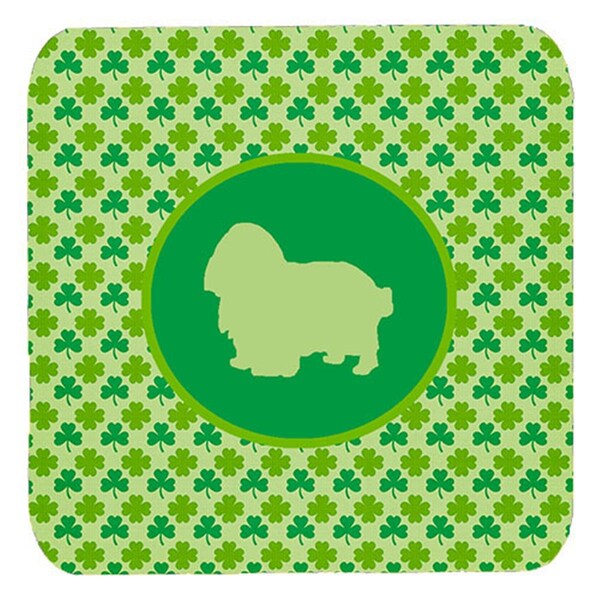 Carolines Treasures English Toy Spaniel Lucky Shamrock Foam Coasters- Set of 4 - SDK1100-C-FC