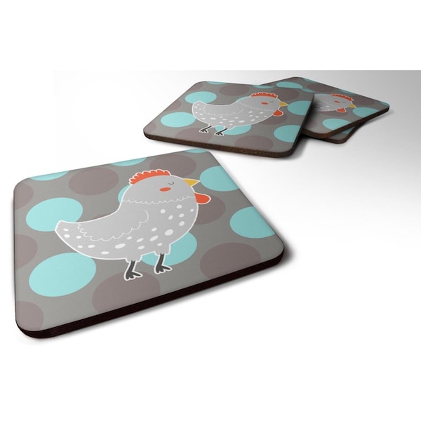 Carolines Treasures Grey Chicken Foam Coasters - Set of 4 - BB6778FC