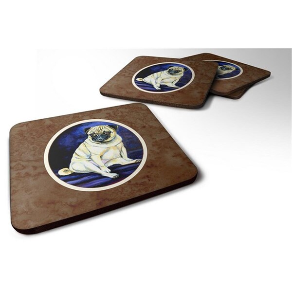 Carolines Treasures Fawn Pug Penny for Your Thoughts Foam Coaster, Set of 4 - 7026FC