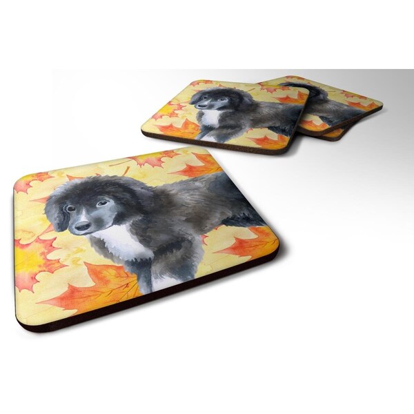 Carolines Treasures Newfoundland Puppy Fall Foam Coaster, 3.5 x 3.5 in. - Set of 4 - BB9960FC