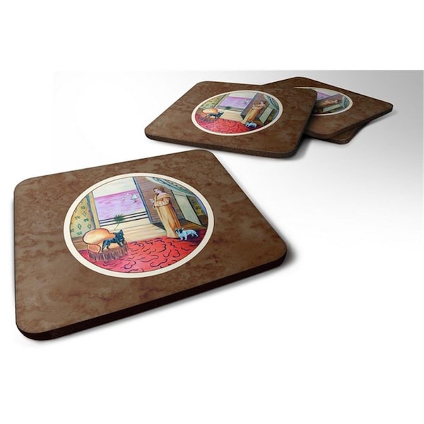 Carolines Treasures French Bulldog and Lady Foam Coaster, Set of 4 - 7128FC
