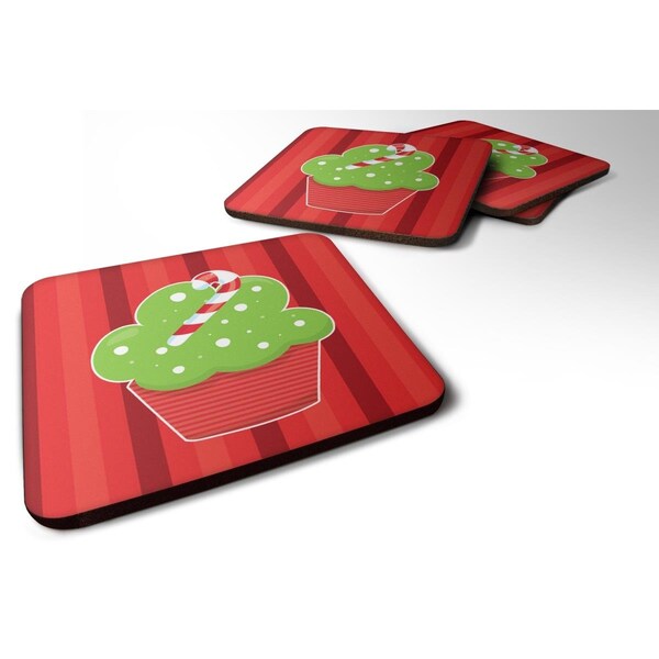 Carolines Treasures Christmas Cupcake Foam Coasters - Set of 4 - BB6814FC