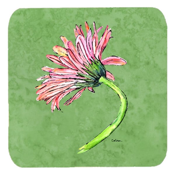 Carolines Treasures Gerber Daisy Pink Foam Coasters- Set of 4 - 8853FC