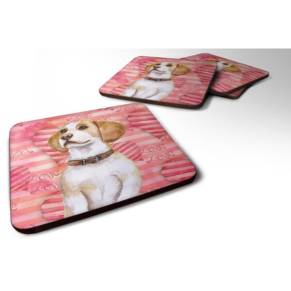 Carolines Treasures Beagle Love Foam Coaster - Set of 4 - BB9773FC