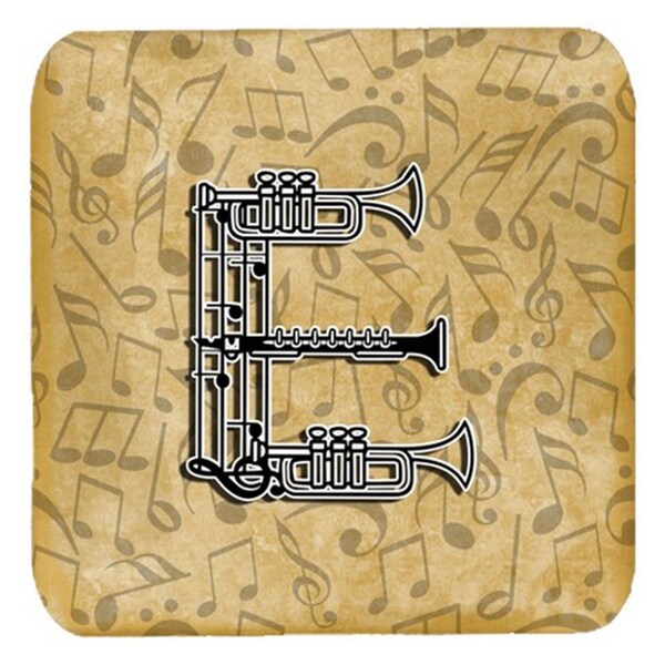 Carolines Treasures Letter E Musical Instrument Alphabet Foam Coasters- Set of 4 - CJ2004-EFC