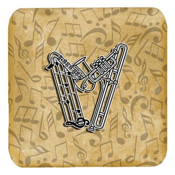Carolines Treasures Letter W Musical Instrument Alphabet Foam Coasters- Set of 4 - CJ2004-WFC