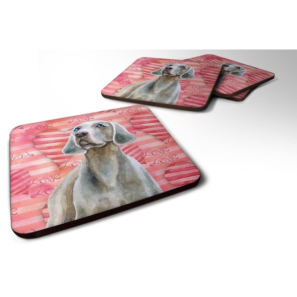 Carolines Treasures Weimaraner Love Foam Coaster - Set of 4 - BB9761FC