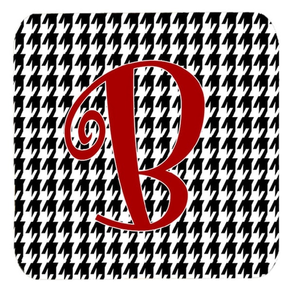 Carolines Treasures Set of 4 Letter B Monogram - Houndstooth Foam Coasters - CJ1035-BFC