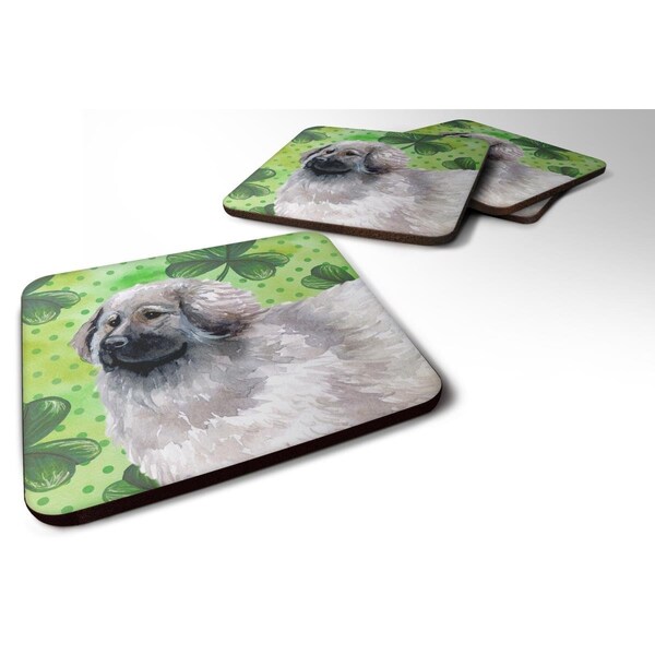 Carolines Treasures Moscow Watchdog St.Patricks Foam Coaster, 3.5 x 3.5 in. - Set of 4 - BB9847FC