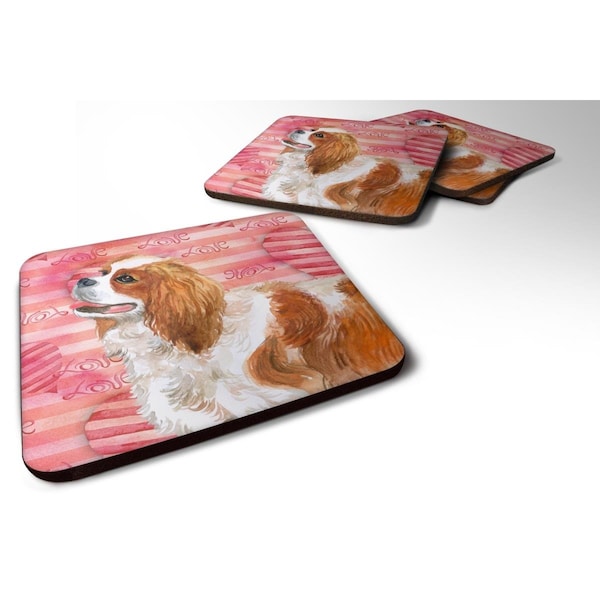 Carolines Treasures Cavalier Spaniel Love Foam Coaster - Set of 4 - BB9750FC