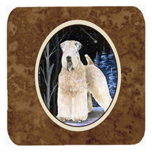 Carolines Treasures Carolines Treasures SS8364FC Starry Night Wheaten Terrier Soft Coated Foam Coasters - Set Of 4; 3.5 x 3.5 In. - SS8364FC