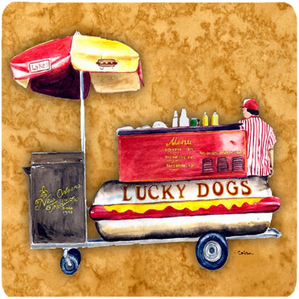Carolines Treasures Lucky Dog Foam Coasters - Set of 4- 3.5 x 3.5 In. - 8781FC