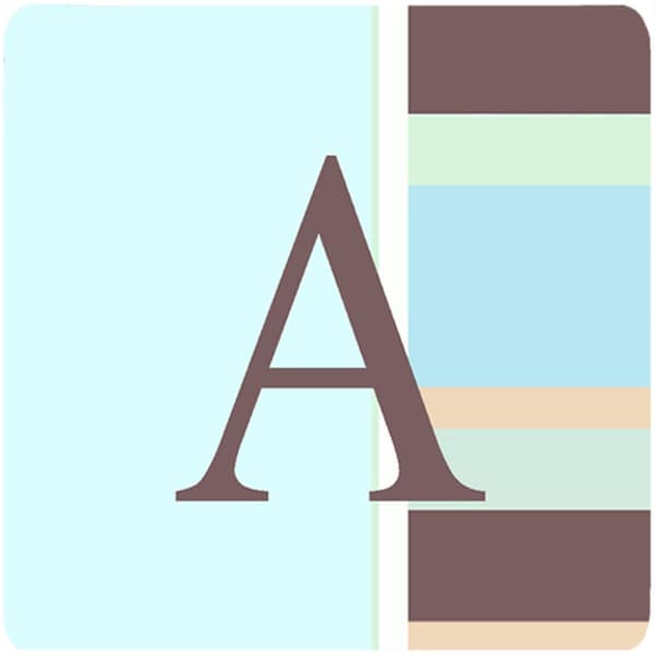 Carolines Treasures Monogram - Blue Stripes Foam Coasters Initial Letter A- Set of 4 - CJ1003-AFC
