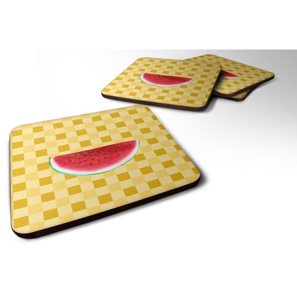 Carolines Treasures Sliced Watermelon on Basketweave Foam Coasters - Set of 4 - BB7253FC