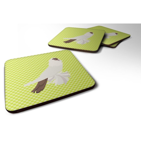 Carolines Treasures German Helmet Pigeon Green Foam Coaster, Set of 4 - BB7770FC
