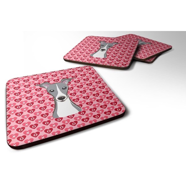 Carolines Treasures Italian Greyhound Hearts Foam Coasters - Set of 4 - BB5306FC