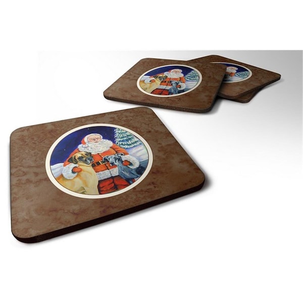 Carolines Treasures Santa Claus with Great Dane Foam Coaster, Set of 4 - 7232FC