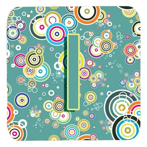 Carolines Treasures Letter I Circle Circle Teal Initial Alphabet Foam Coasters- Set of 4 - CJ2015-IFC