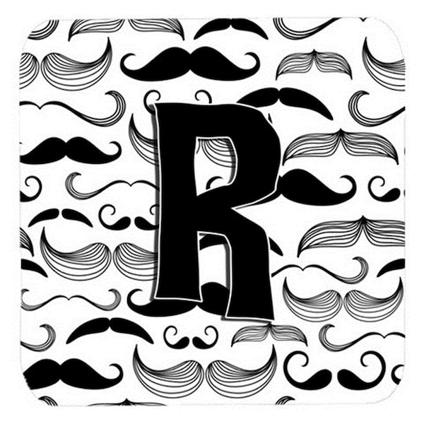 Carolines Treasures Letter R Moustache Initial Foam Coasters- Set of 4 - CJ2009-RFC