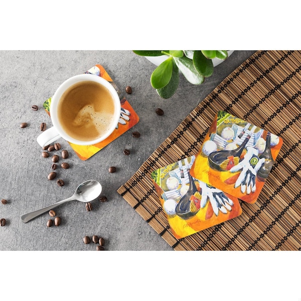 Carolines Treasures Southeastern Golf Clubs With Glove And Balls Foam Coasters - Set 4 - 6070FC