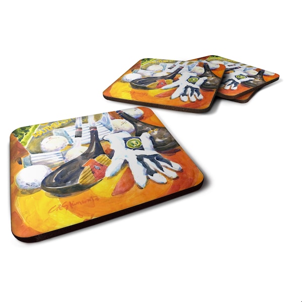 Carolines Treasures Southeastern Golf Clubs With Glove And Balls Foam Coasters - Set 4 - 6070FC