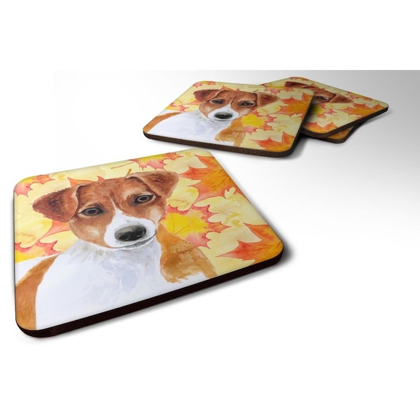 Carolines Treasures Jack Russell Terrier Fall Foam Coaster, 3.5 x 3.5 in. - Set of 4 - BB9950FC