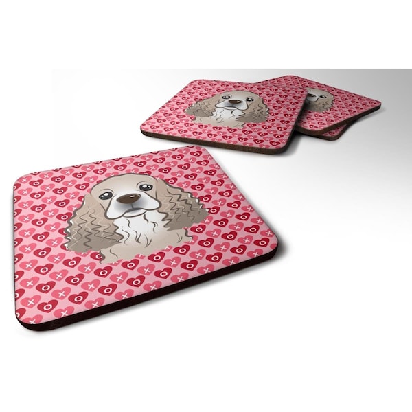 Carolines Treasures Cocker Spaniel Hearts Foam Coasters - Set of 4 - BB5286FC