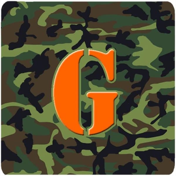 Carolines Treasures Carolines Treasures CJ1030-GFC Monogram - Camo Green Foam Coasters; Initial Letter G - Set 4; 3.5 x 3.5 In. - CJ1030-GFC