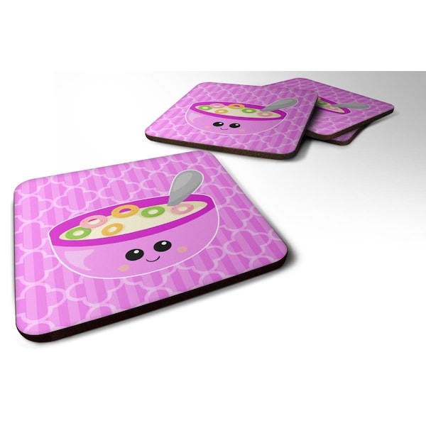 Carolines Treasures Pink Bowl of Cereal Foam Coasters - Set of 4 - BB7163FC