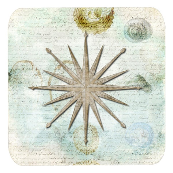Carolines Treasures Shells Navagation Star Foam Coasters - Set of 4- 3.5 x 3.5 In. - SB3024FC