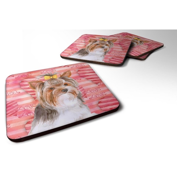Carolines Treasures Yorkshire Terrier No.2 Love Foam Coaster - Set of 4 - BB9810FC