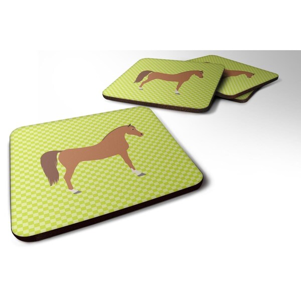 Carolines Treasures Arabian Horse Green Foam Coaster, Set of 4 - BB7737FC