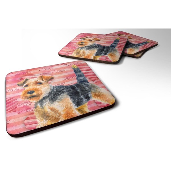 Carolines Treasures Welsh Terrier Love Foam Coaster - Set of 4 - BB9787FC