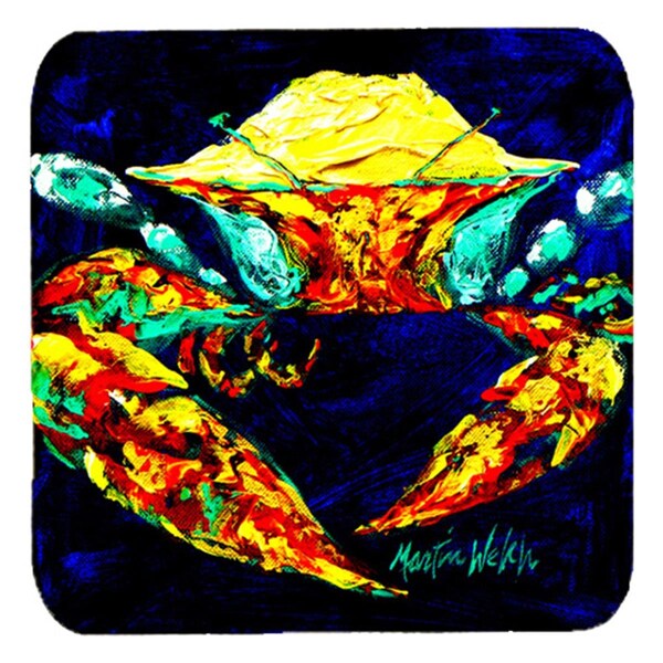 Carolines Treasures Crab Winkie Foam Coasters- Set of 4 - MW1080FC