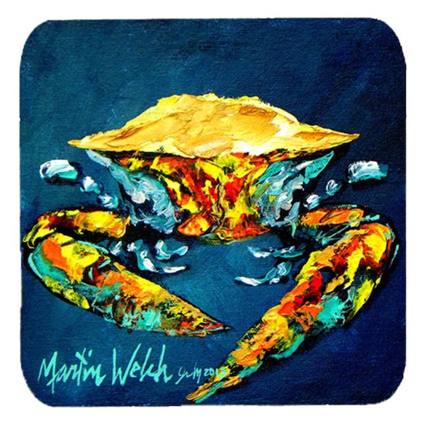 Carolines Treasures Crab Catch Up Foam Coasters- Set of 4 - MW1013FC