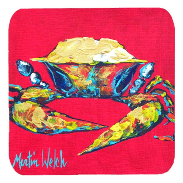 Carolines Treasures Crab Red One Foam Coasters- Set of 4 - MW1050FC