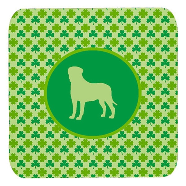 Carolines Treasures Bullmastiff Lucky Shamrock Foam Coasters- Set of 4 - SDK1076-C-FC