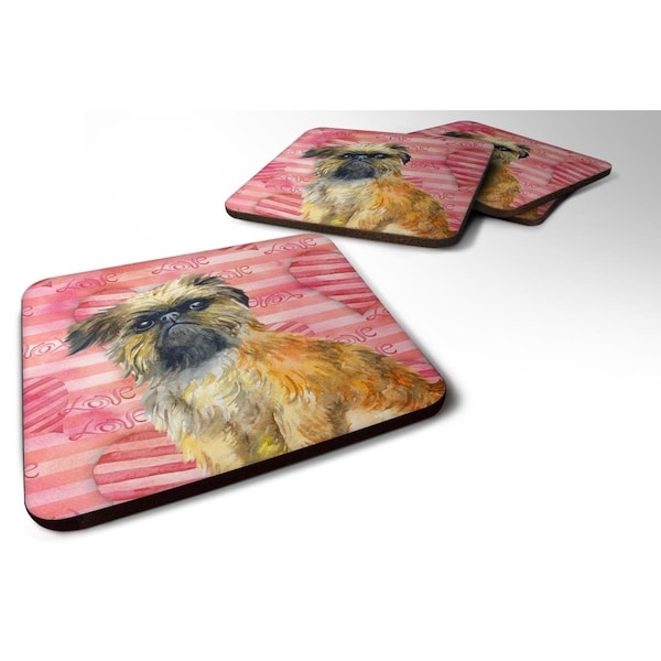 Carolines Treasures Brussels Griffon Love Foam Coaster - Set of 4 - BB9774FC