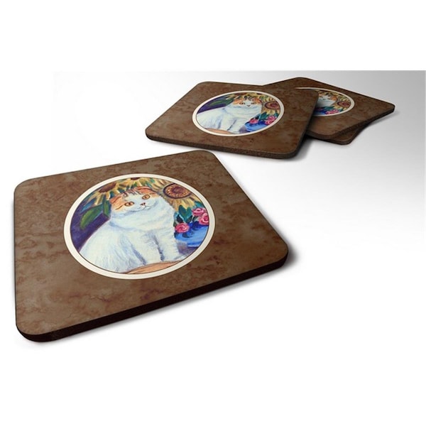 Carolines Treasures Cat Foam Coaster, 3.5 x 0.25 x 3.5 in. - Set of 4 - 7153FC