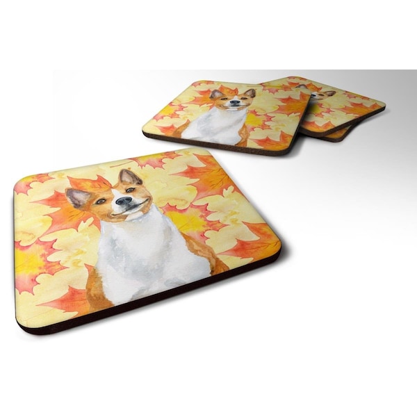 Carolines Treasures Basenji Fall Foam Coaster, 3.5 x 3.5 in. - Set of 4 - BB9953FC