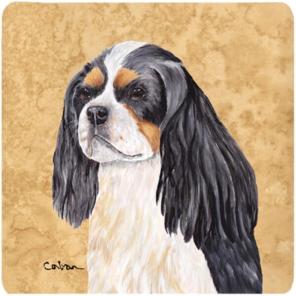 Carolines Treasures Cavalier Spaniel Foam Coasters - Set of 4- 3.5 x 3.5 In. - SC9120FC