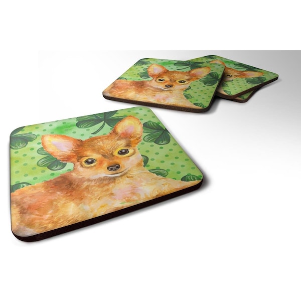 Carolines Treasures Toy Terrier St.Patricks Foam Coaster, 3.5 x 3.5 in. - Set of 4 - BB9896FC