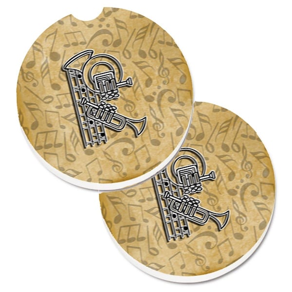 Carolines Treasures Letter R Musical Instrument Alphabet Cup Holder Car Coaster, 2PK - CJ2004-RCARC