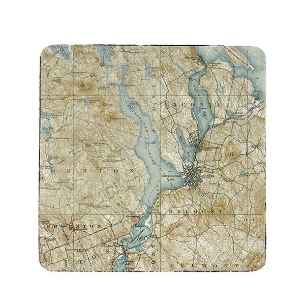 Betsy Drake Betsy Drake CT309 4 x 4 in. Lake Winnisquam; NH Nautical Map Coaster - Set of 4 - CT309
