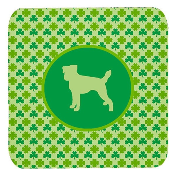 Carolines Treasures Jack Russell Terrier Lucky Shamrock Foam Coasters- Set of 4 - SDK1041-C-FC