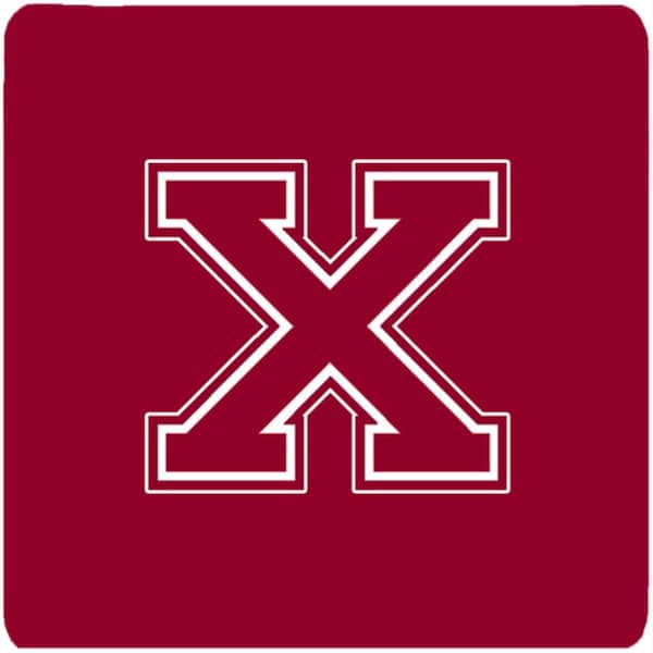 Carolines Treasures Set of 4 Monogram - Maroon and White Foam Coasters Initial Letter x - CJ1032-XFC