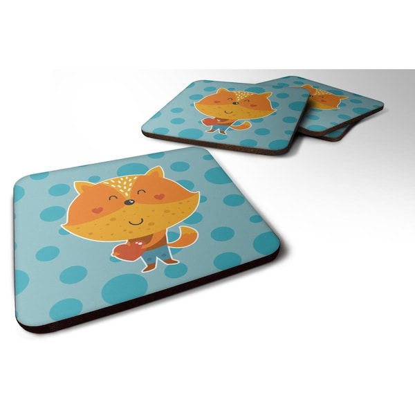Carolines Treasures Polkadot Squirrel Foam Coasters - Set of 4 - BB6729FC
